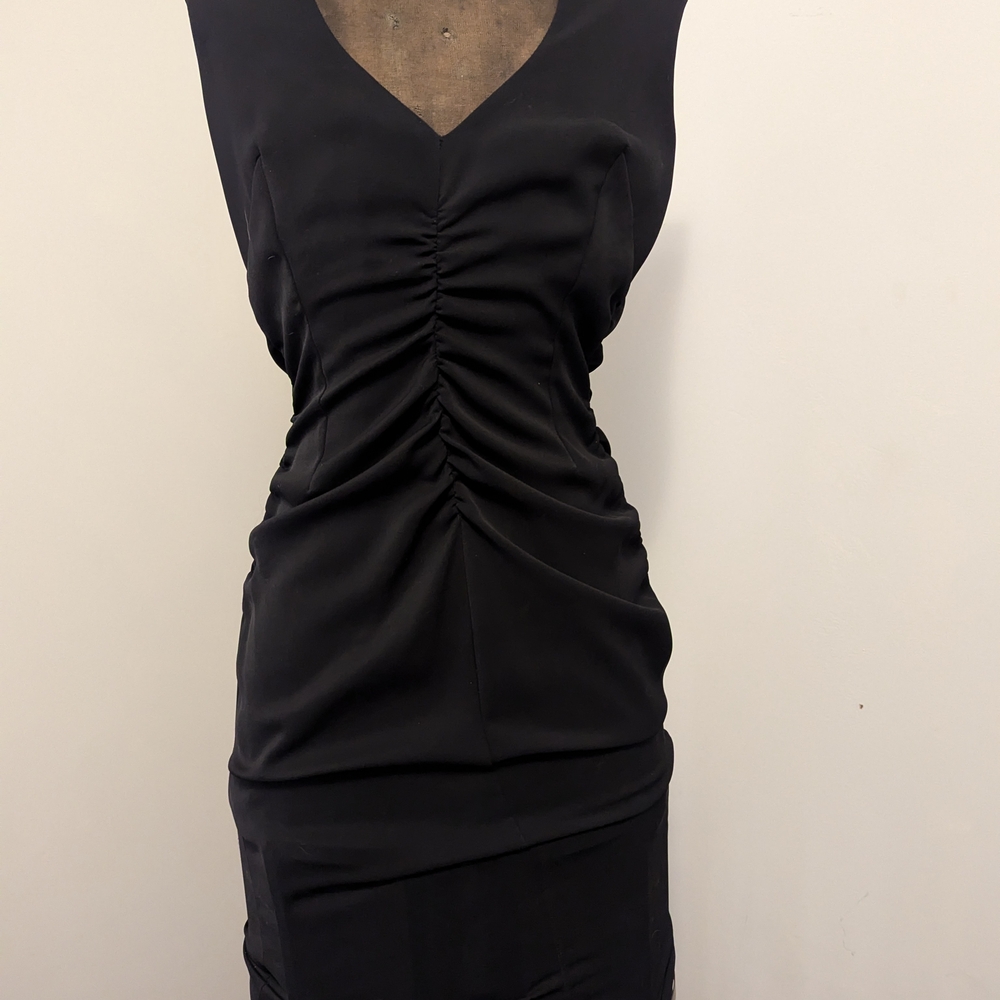 Mango Elegant Ruched Midi Cocktail Dress